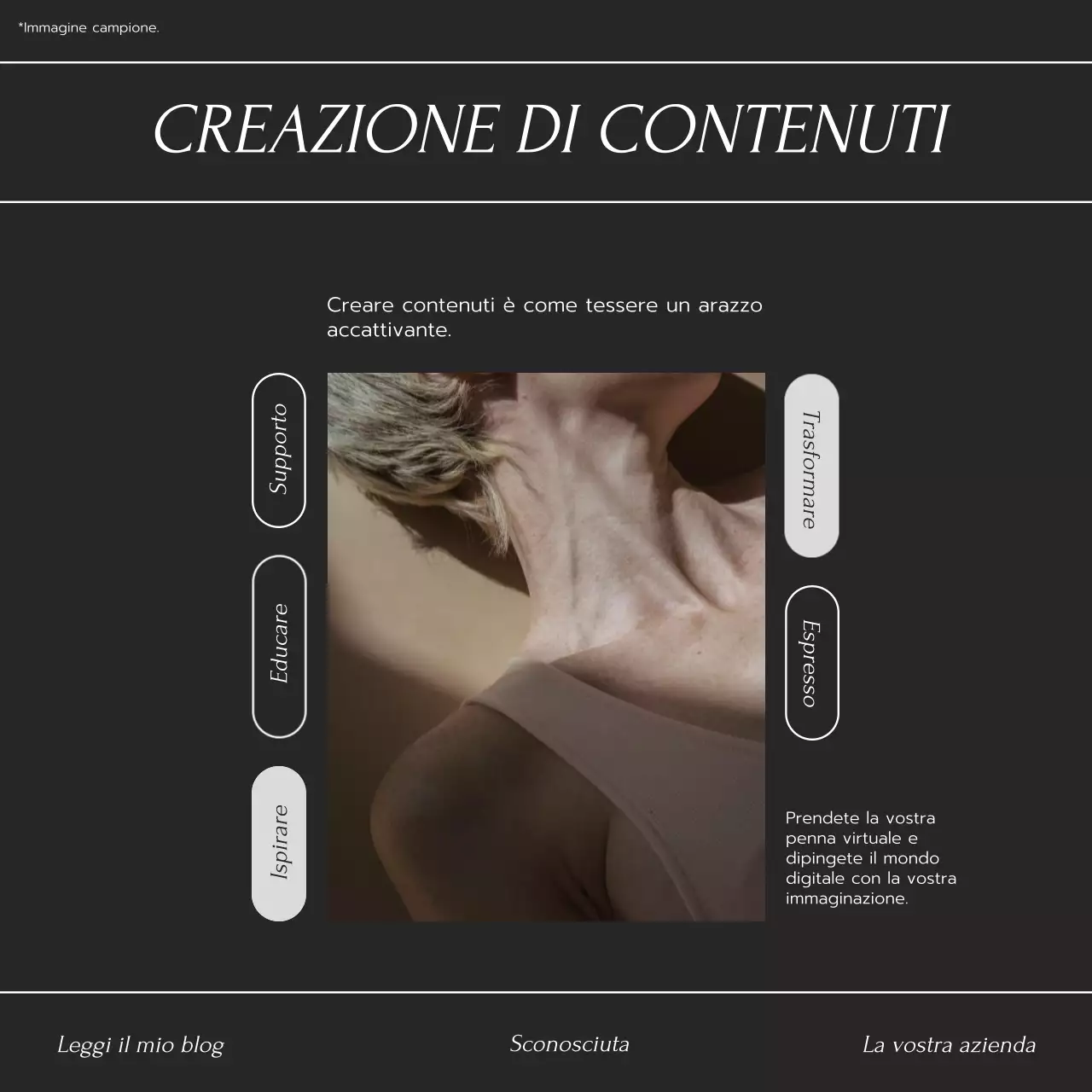 Promozione del blog di Mentorship in bianco e nero