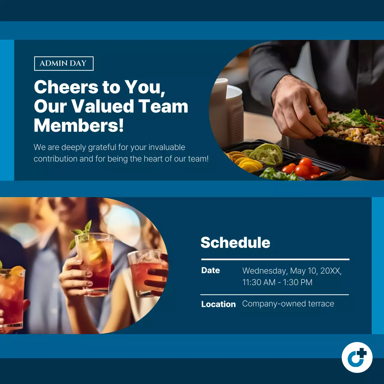 Blue Professional Luncheon Announcement Social Media Post