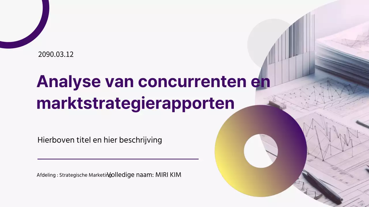 Geometrische concurrentieanalyse in grijs en paars