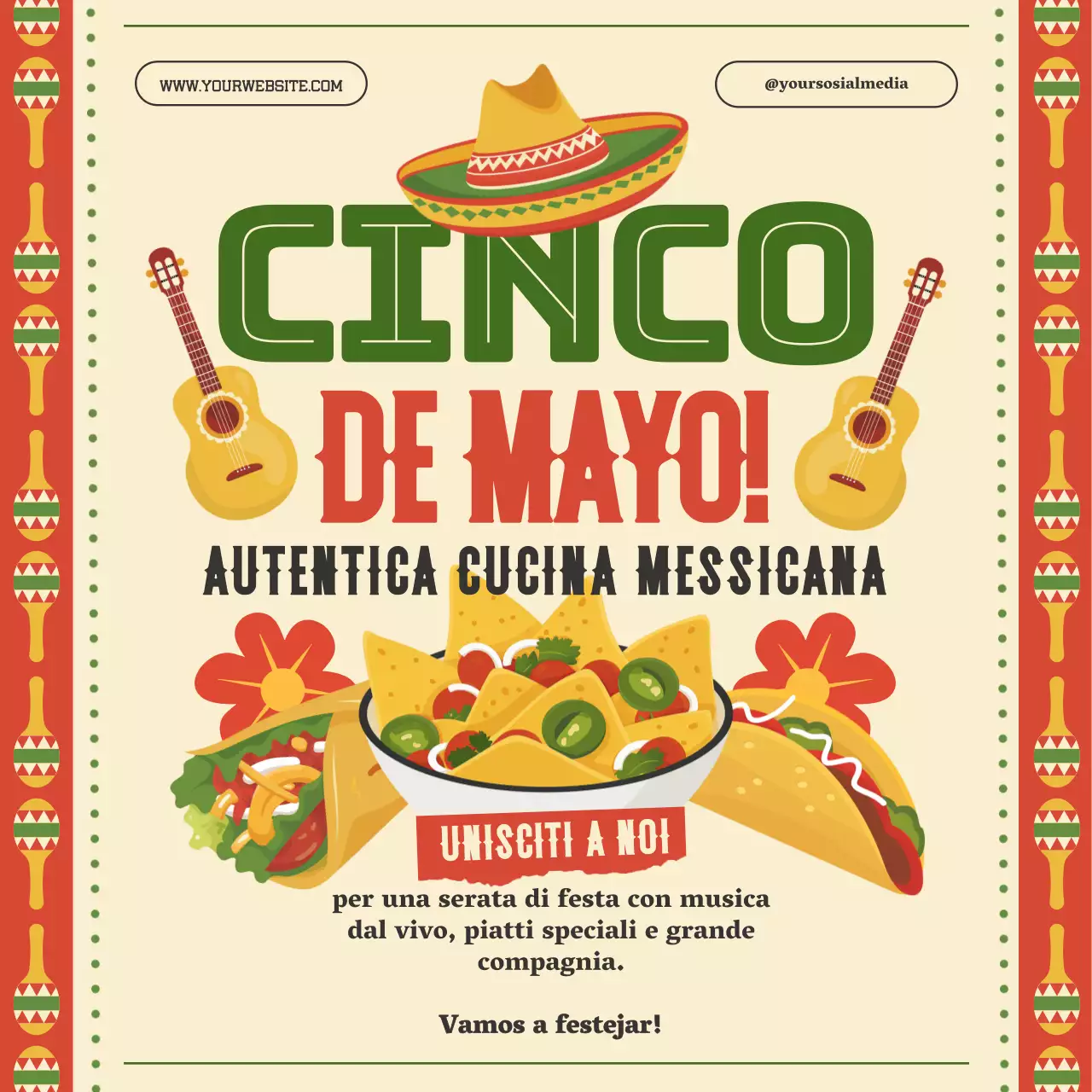 Pubblicità Red Modern Celebrate Cinco de Mayo