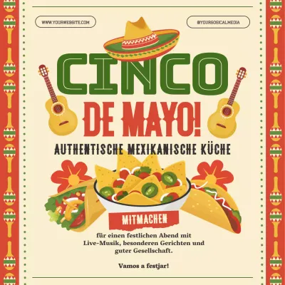 Red Modern Celebrate Cinco de Mayo Anzeige