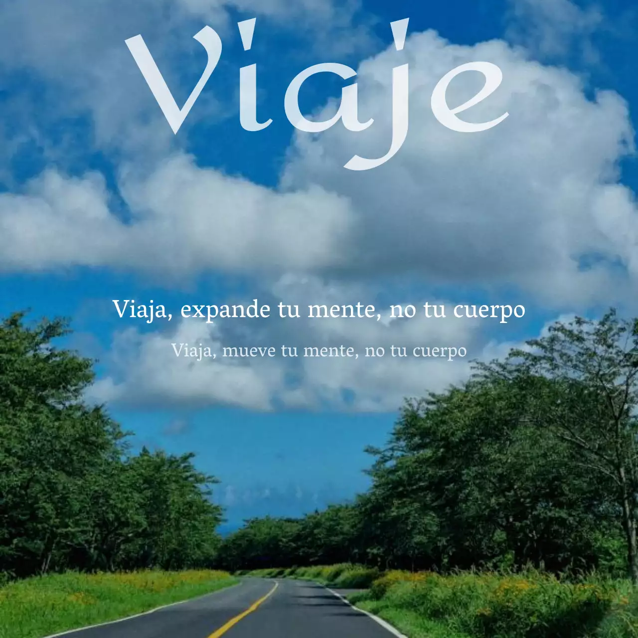 Un sencillo poste sentimental en verde y azul claro