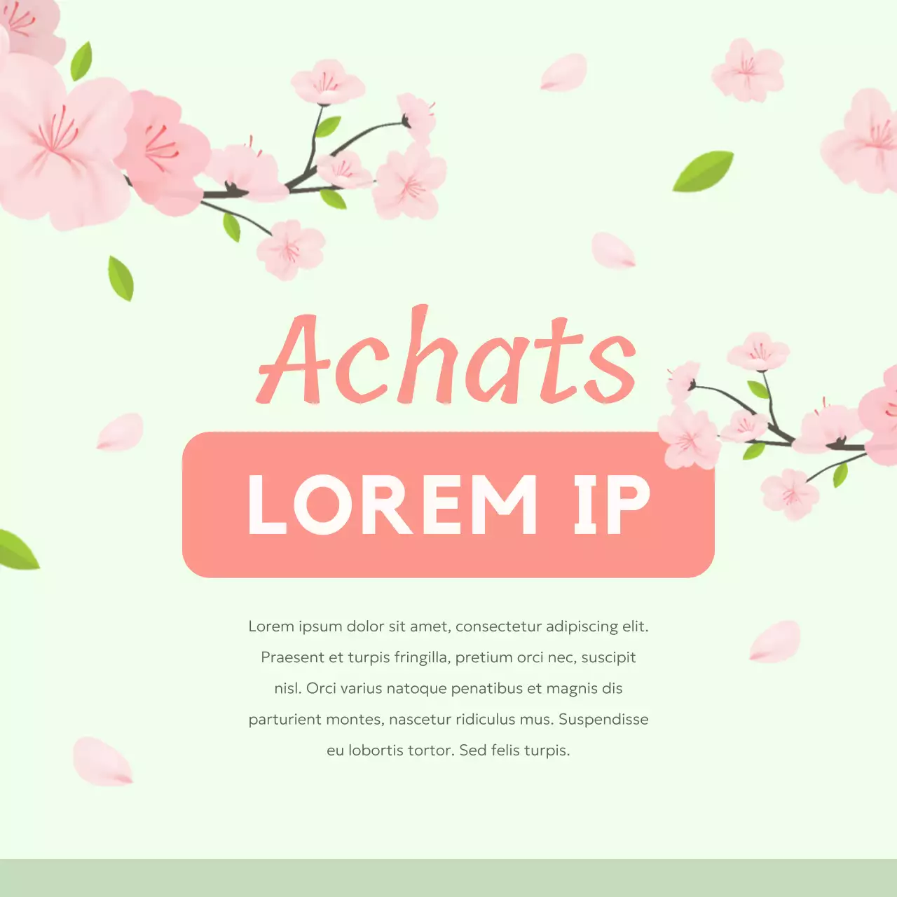 Promotion sur les soldes de printemps de Green and Pink Elegant