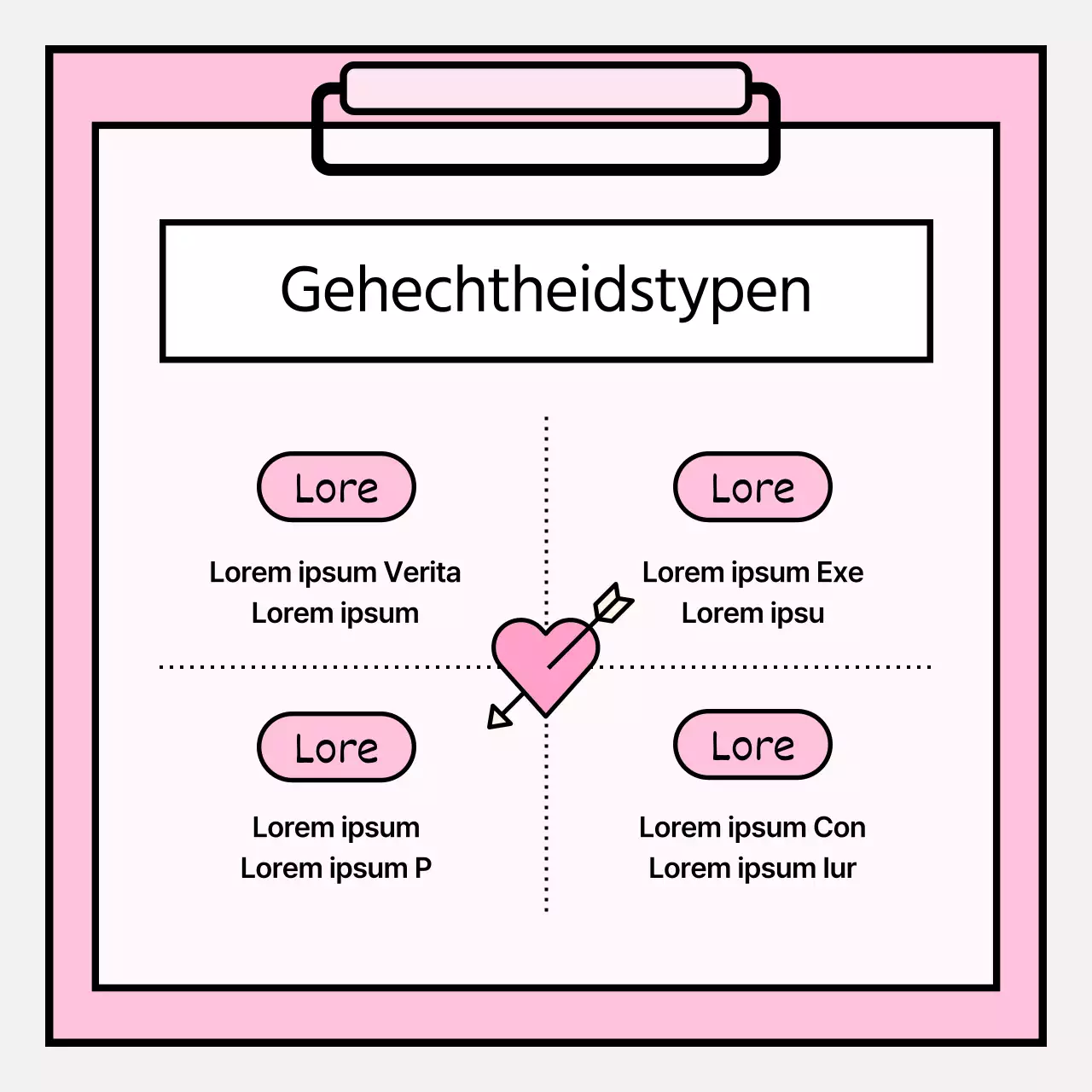 Eenvoudige psychologische adviesinformatie in roze