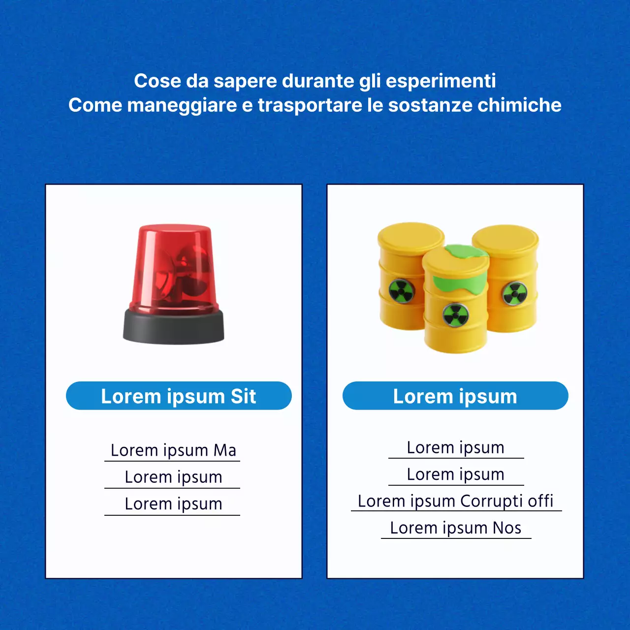 Consigli di sicurezza per il laboratorio in blu e giallo, in stile kitsch