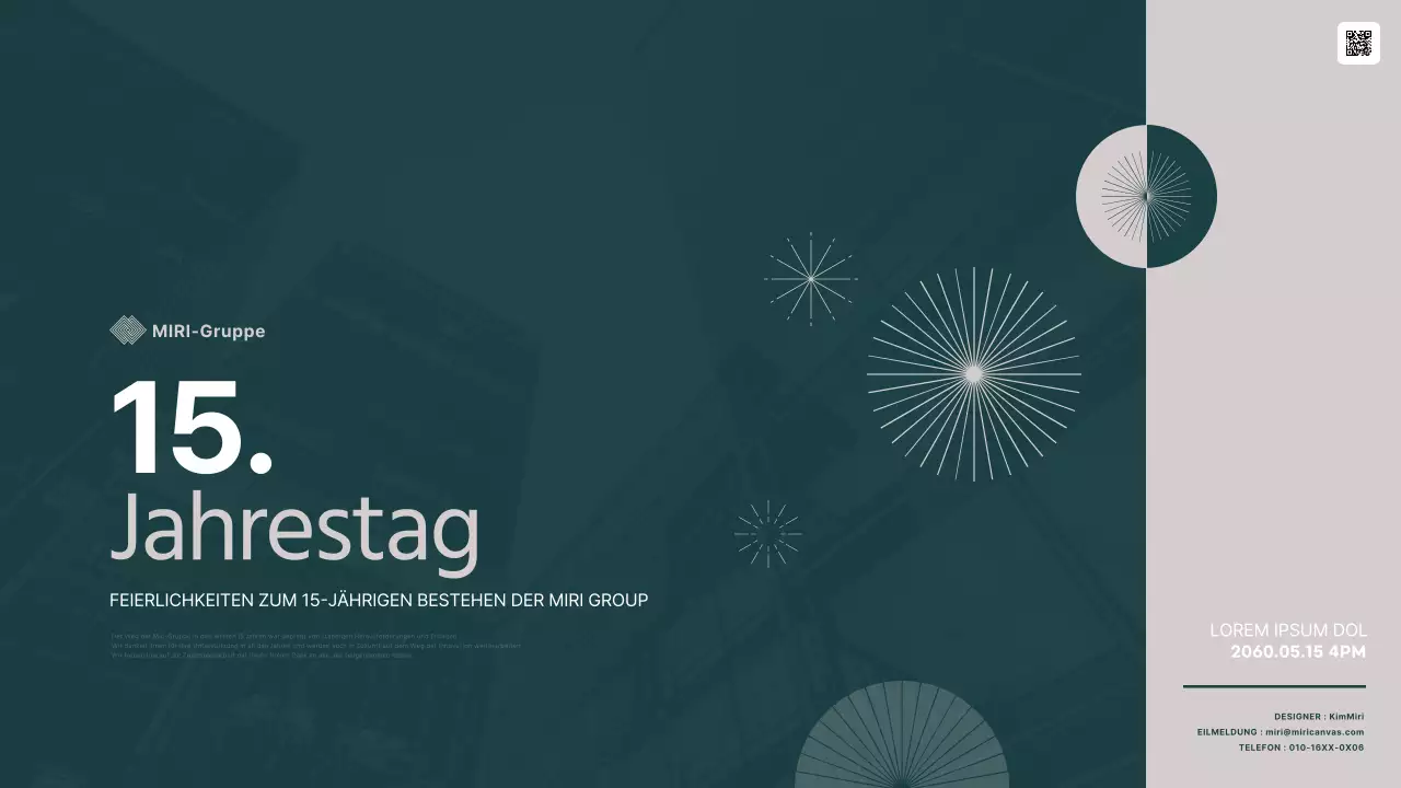 Eine einfache Präsentation zum Jahrestag in Grün und Beige