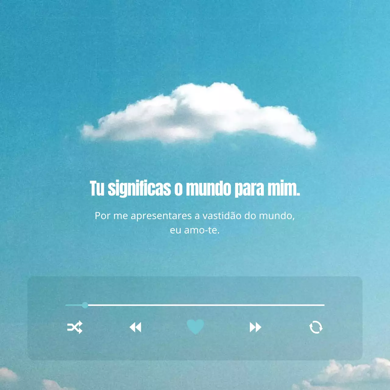 Um post emotivo de Ação de Graças em azul claro e branco
