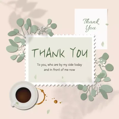 Beige Elegant Thank You Card Social Media Post