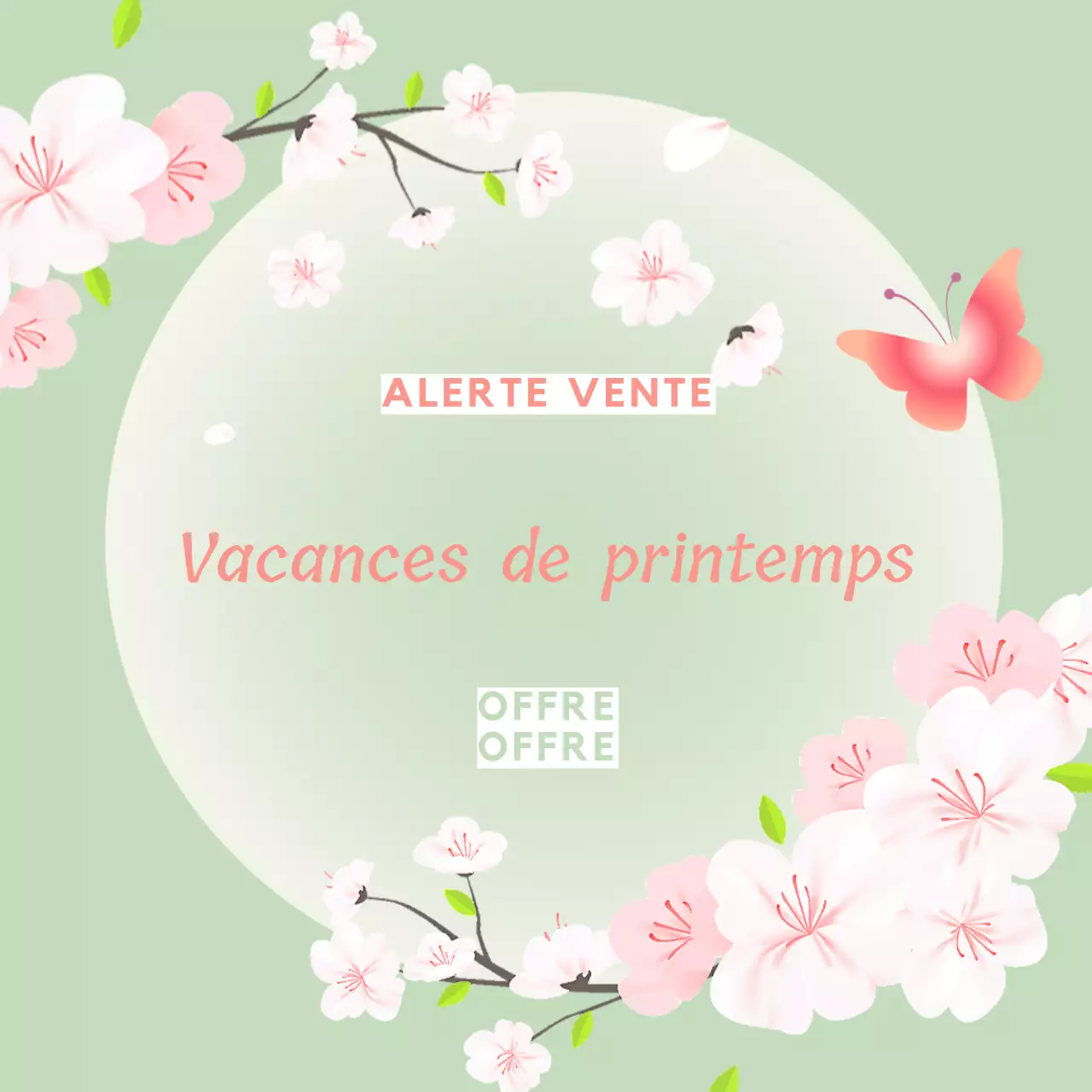 Promotion sur les soldes de printemps de Green and Pink Elegant