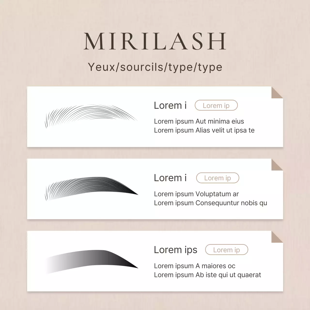 Procédure simple de pose de cils dans une promotion de beauté brune et beige