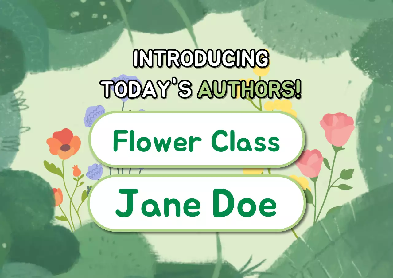 Green Floral Author Announcement Poster