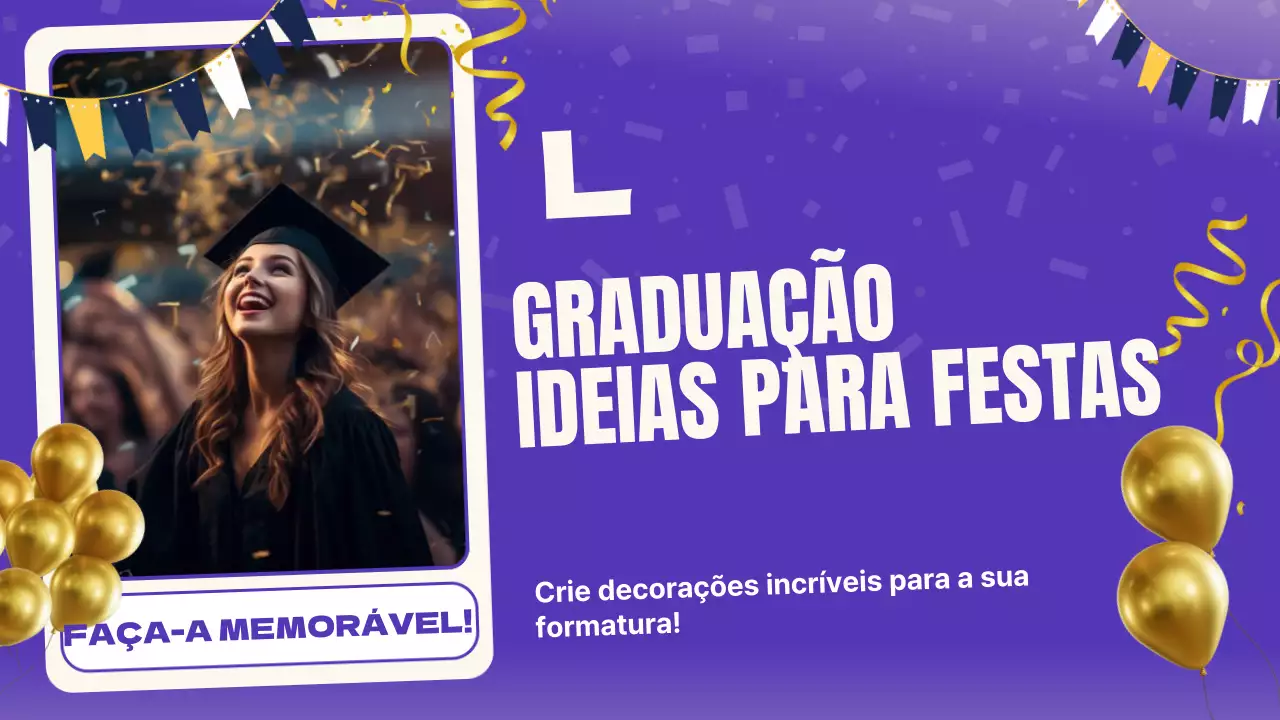 Guia da festa de formatura DIY moderna azul e branca