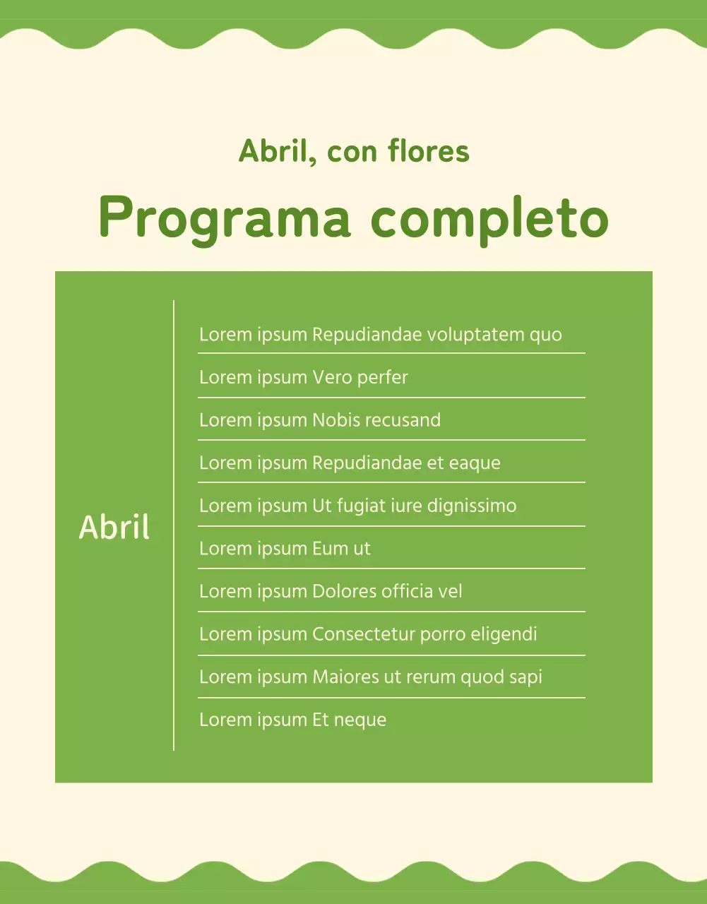 Información sobre el programa de espectáculos en este acogedor local verde lima y marfil