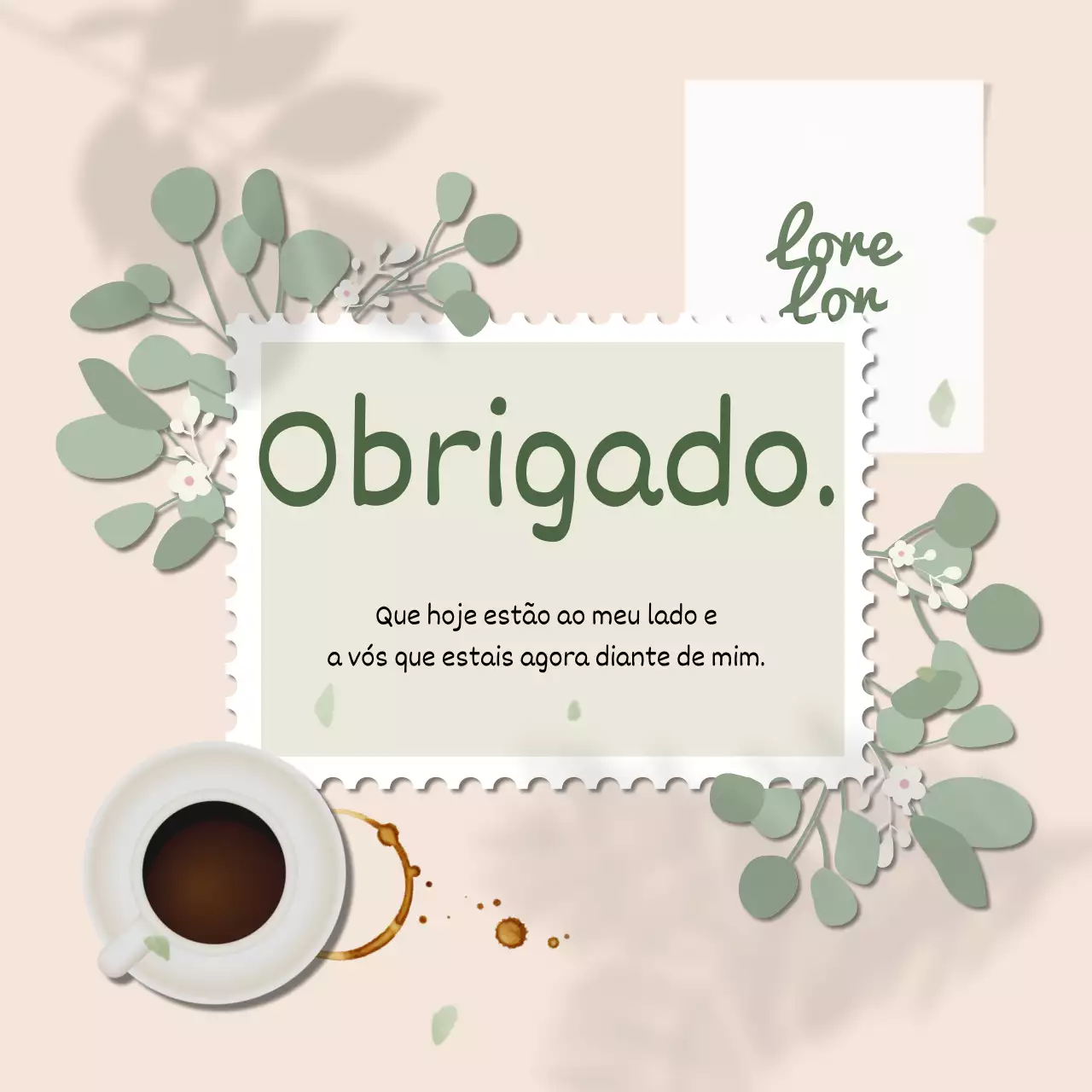 Um simples correio sentimental em verde e marfim
