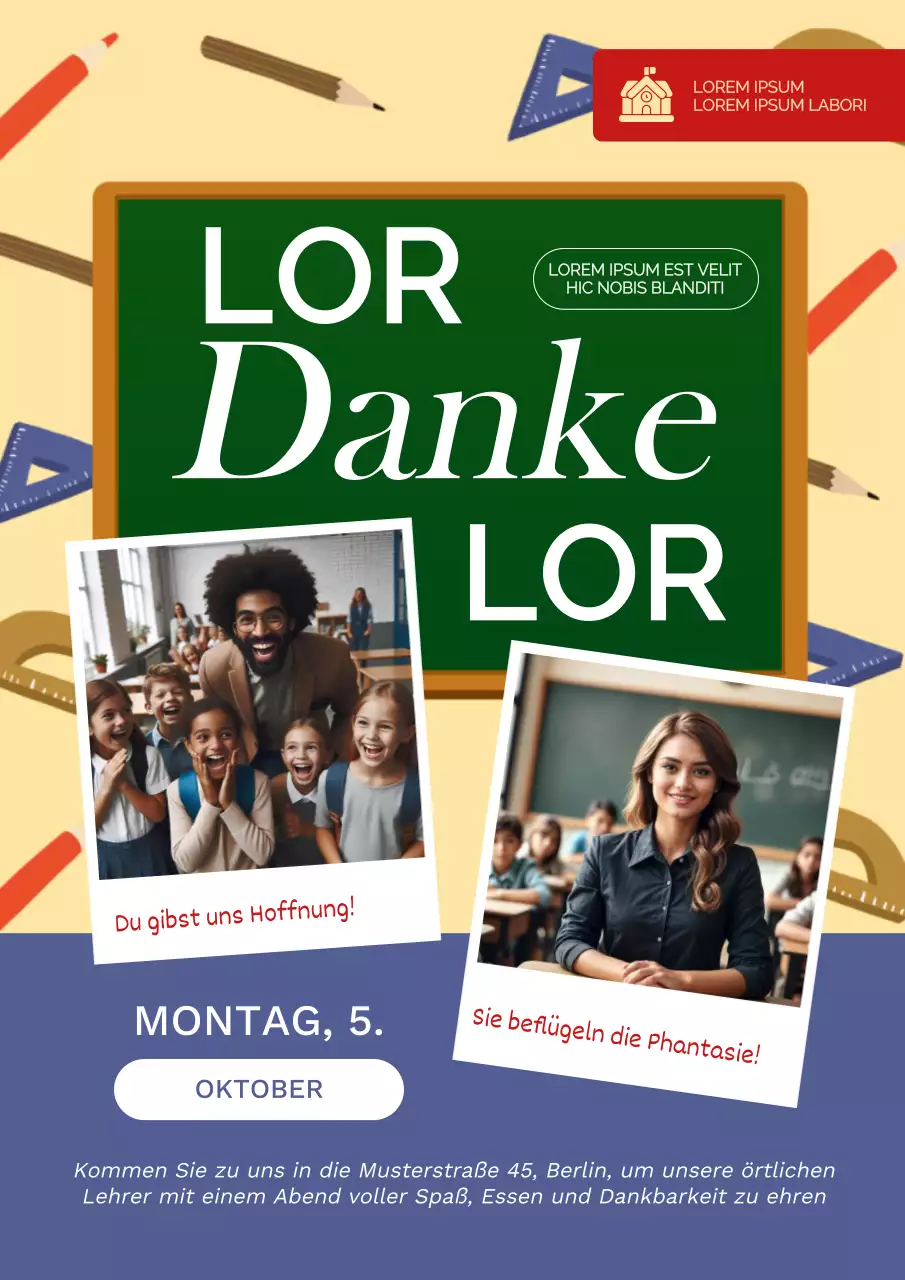 Werbung für eine Willkommensparty an der High School