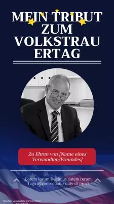 Blaue und rote moderne Memorial Day Tribute-Einladung