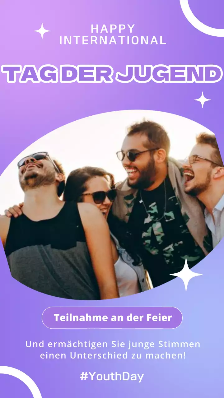 Lila-weiße Trendy Youth Day Celebration-Kampagne