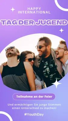 Lila-weiße Trendy Youth Day Celebration-Kampagne