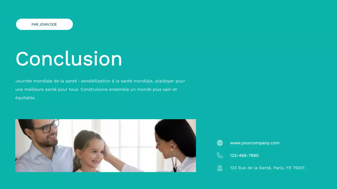 Campagne de la Journée mondiale de la santé "Ivory and Green Simple