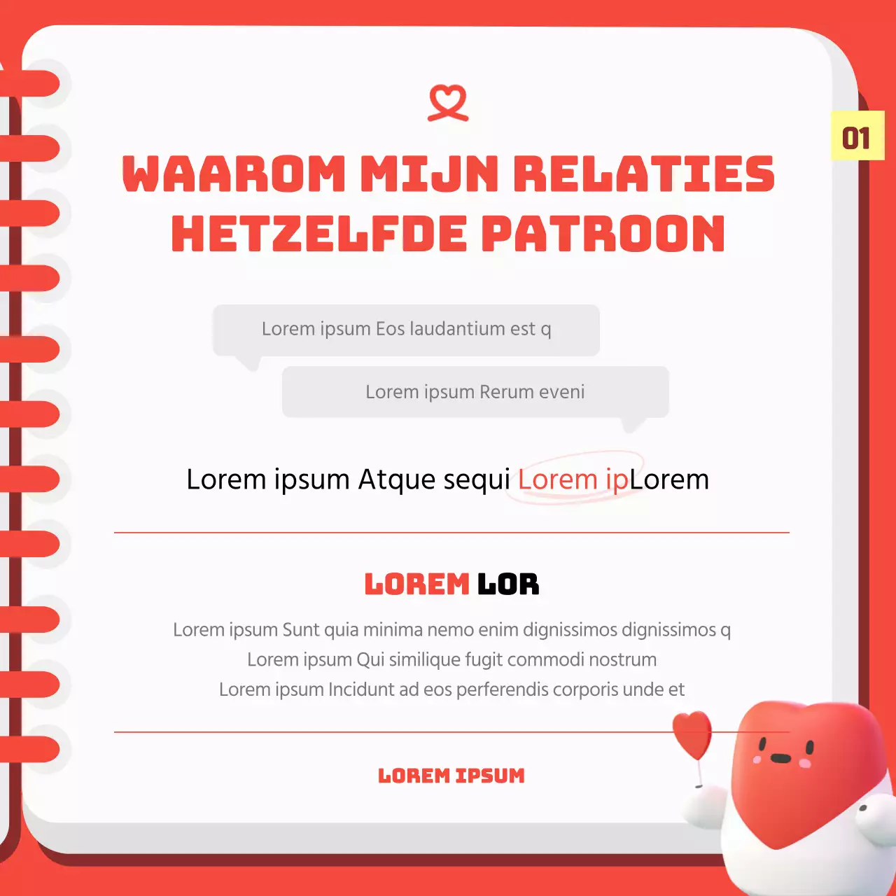 Rood en Geel's schattige romantische persoonlijkheidstest post