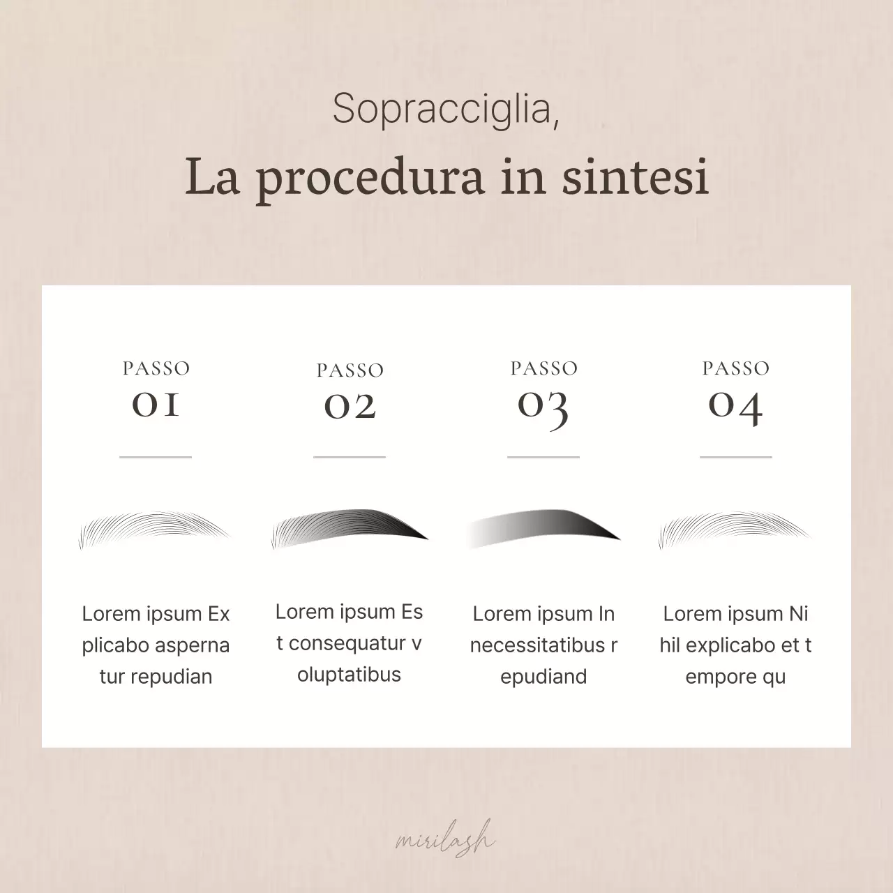 Promuovere semplici procedure per sopracciglia marroni e beige