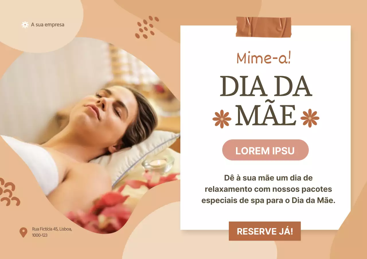 Anúncio promocional de spa moderno cáqui para o Dia da Mãe