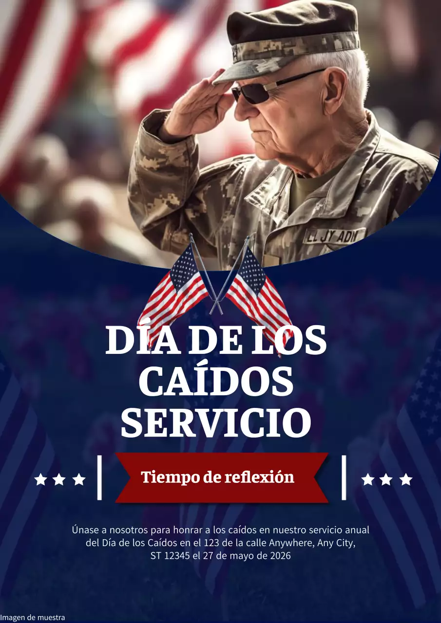 Promocione su moderno acto azul y rojo del Día del Recuerdo