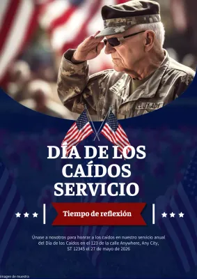 Promocione su moderno acto azul y rojo del Día del Recuerdo