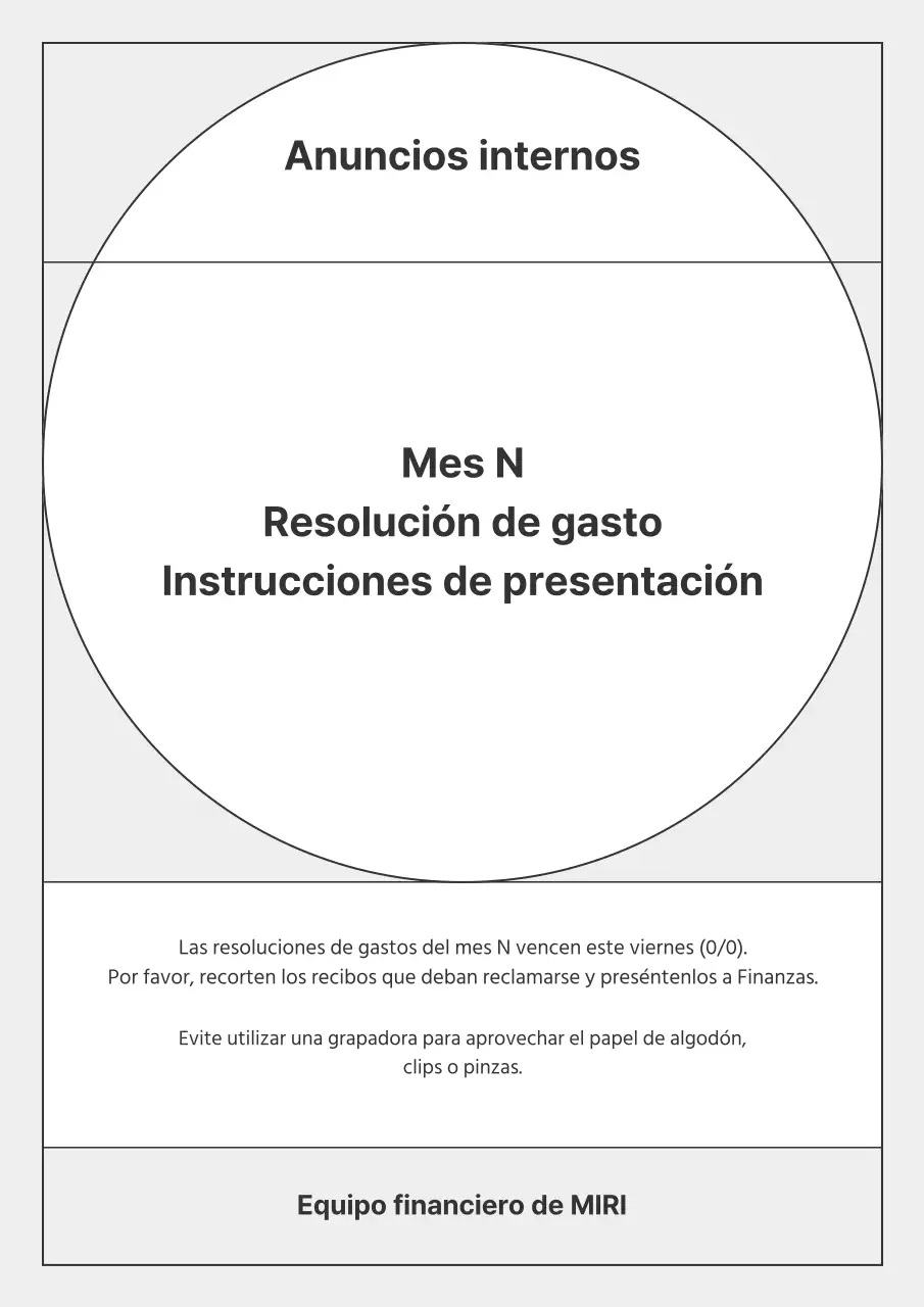 Resoluciones de gasto minimalistas en gris y negro para anuncios internos