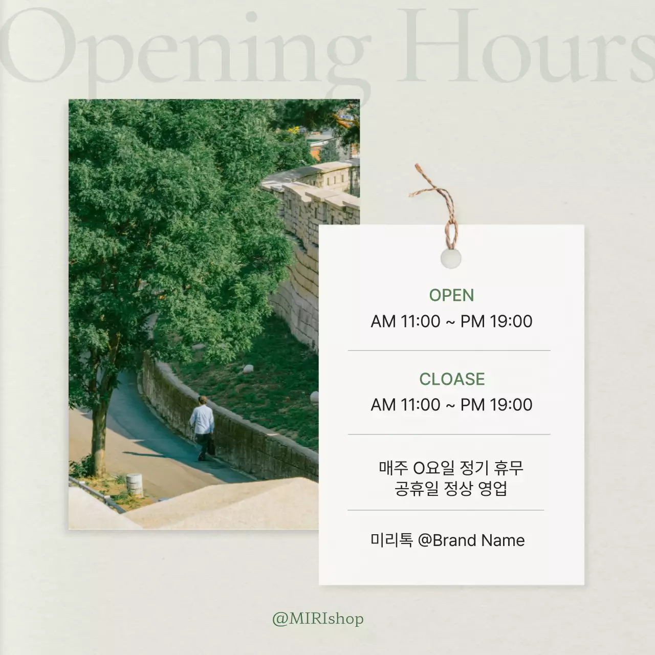 초록색의 모던한 SNS 마케팅 운영안내 홍보