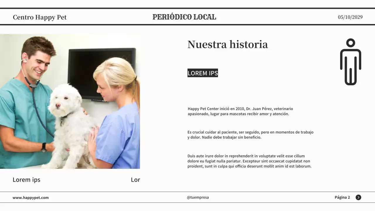 Presentación empresarial de periódico clásico minimalista gris