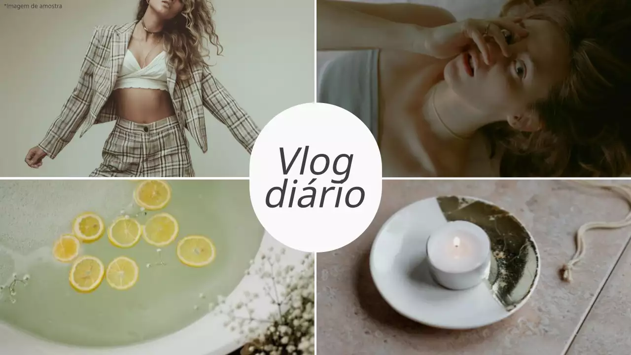 Khaki and Grey Modern Collage Aesthetic Lifestyle Daily Vlog Promotion