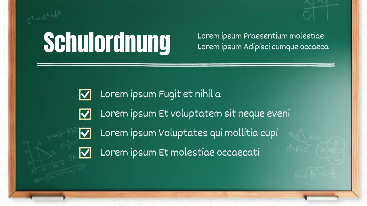 Eine niedliche grün-weiße Schulankündigung