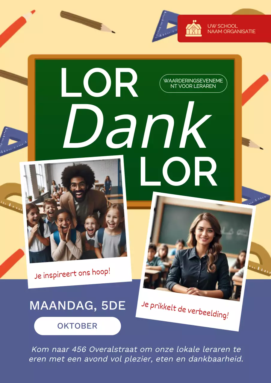 Maak reclame voor een welkomstfeest voor middelbare scholen