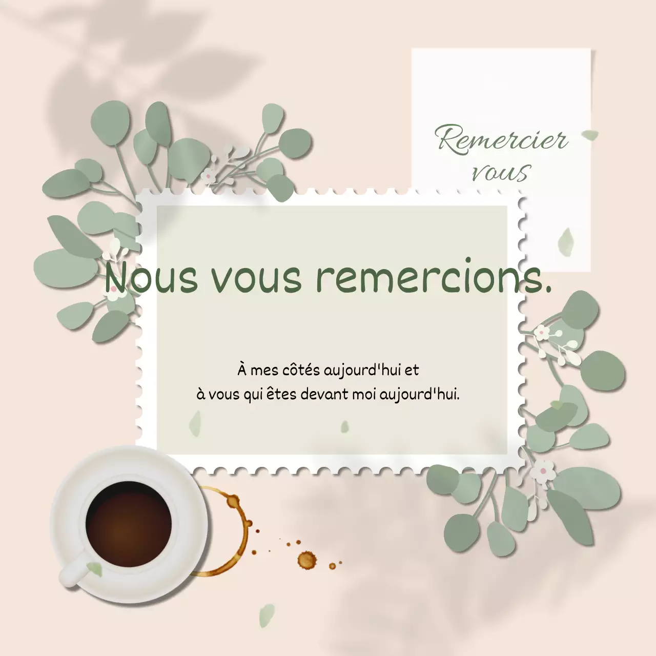 Un simple billet sentimental en vert et ivoire