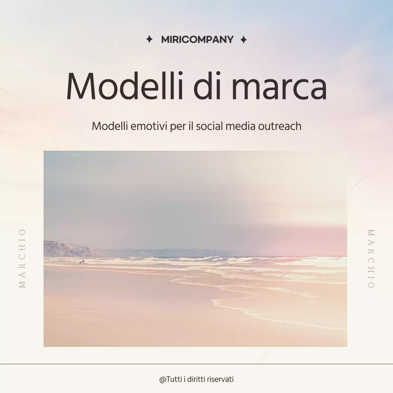 Promuovete il marketing del vostro marchio con un semplice cielo al tramonto in beige
