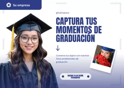 Azul Moderno Tus Momentos de Graduación Publicidad