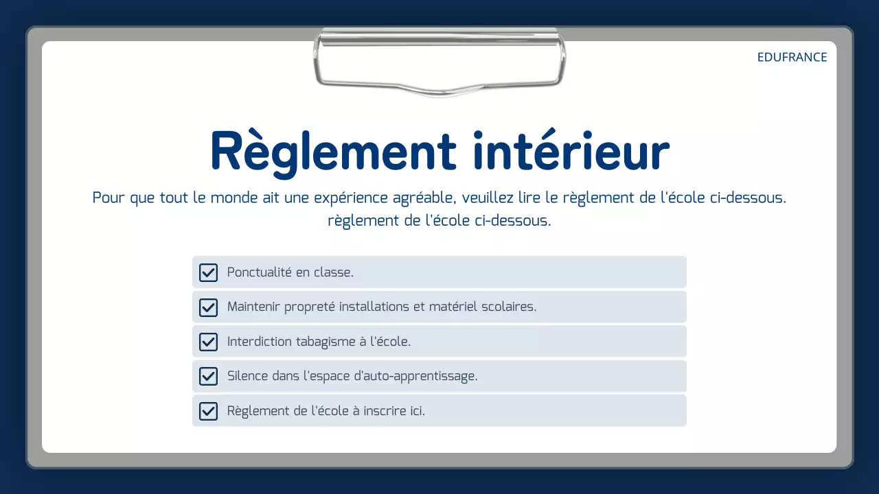 Faire-part d'école simple bleu marine