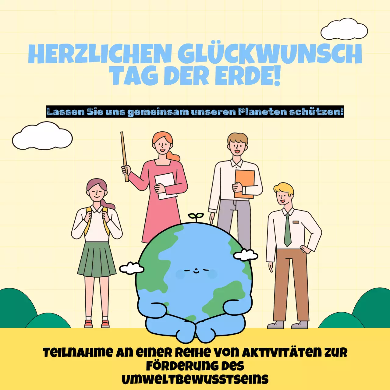 Die Kampagne zum Tag der Erde der Yellow and Blue Modern School