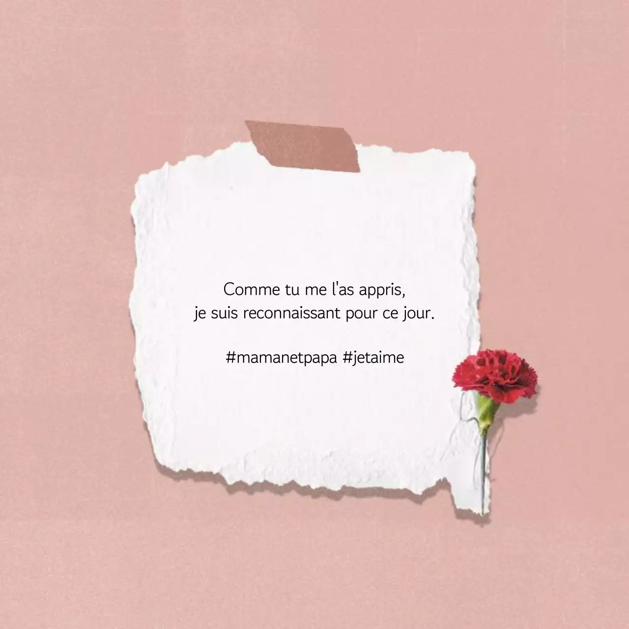 Un billet sentimental rose et blanc pour le mois de la gratitude