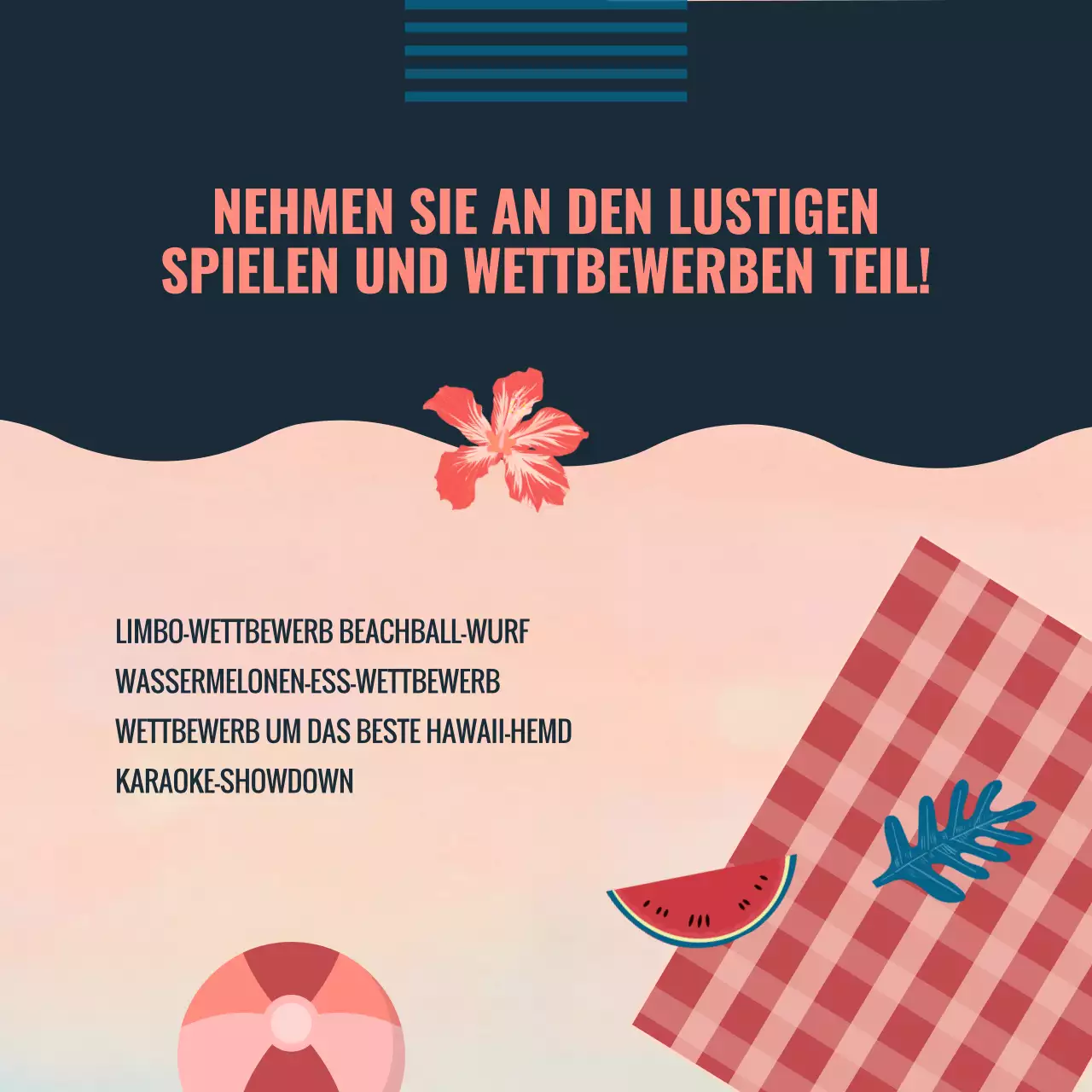 Die Spring Break Party-Kampagne der Trendy Bar in Blau und Orange