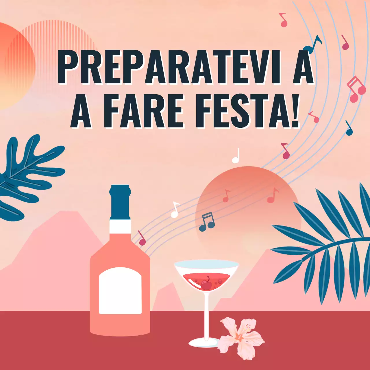 Campagna per le feste di primavera del Bar Trendy Blu e Arancione