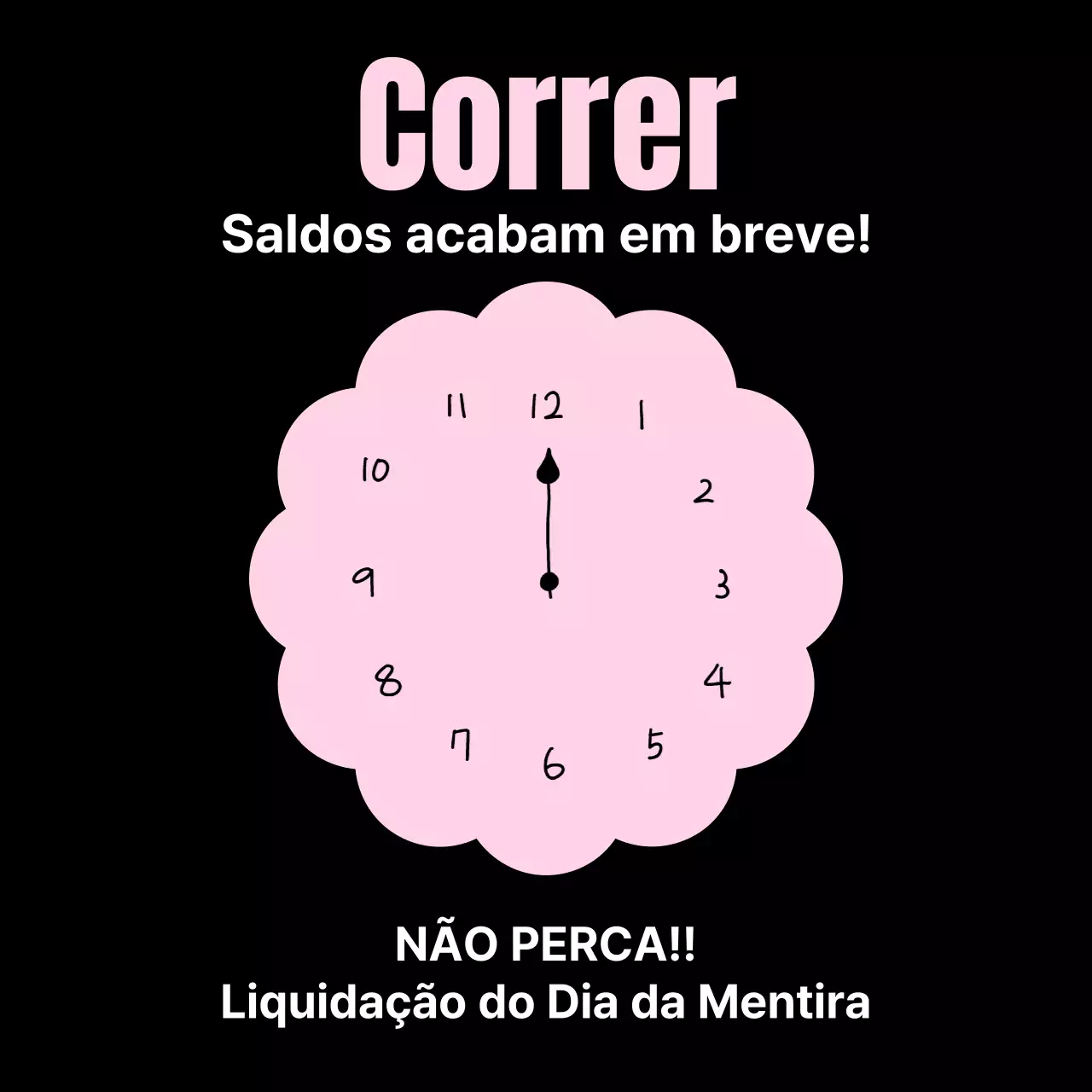 Black Pink Simple April Fools Day Alerta de promoções