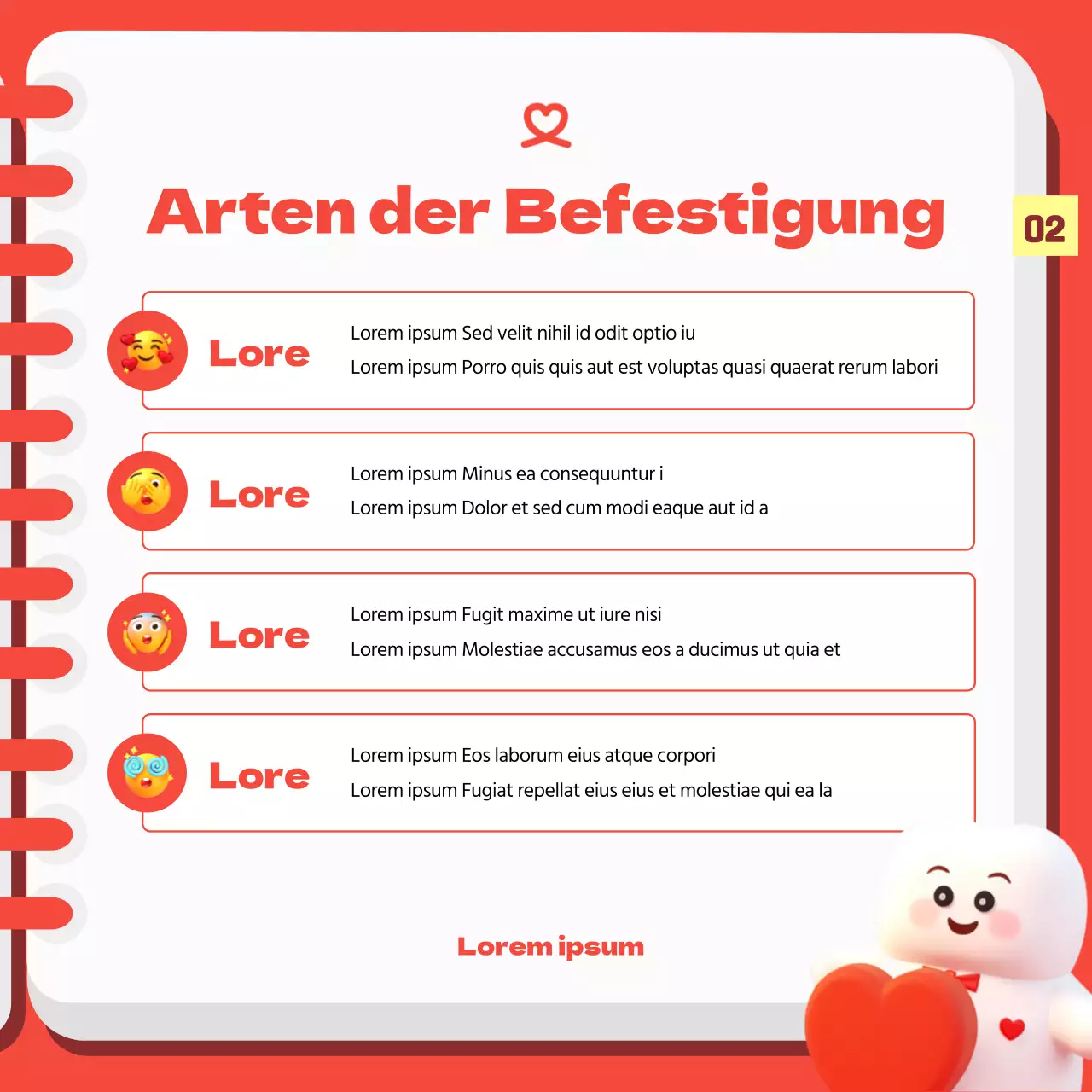 Der süße kleine romantische Persönlichkeitstest von Rot und Gelb