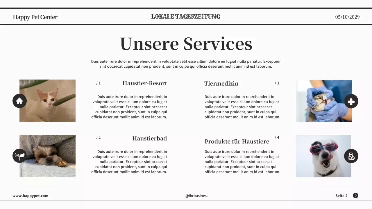 Graue minimalistische klassische Zeitung Geschäftspräsentation