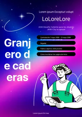 Impulso al proyecto rural juvenil ciberpunk blanco y morado