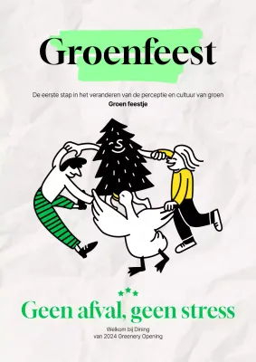 Een schone, grijze en groene Greenery Party-campagne