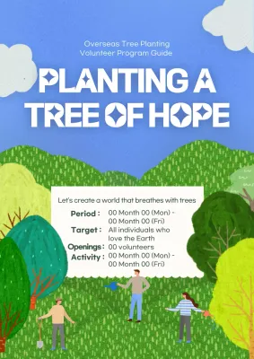 Blue Simple Volunteer Guide Poster