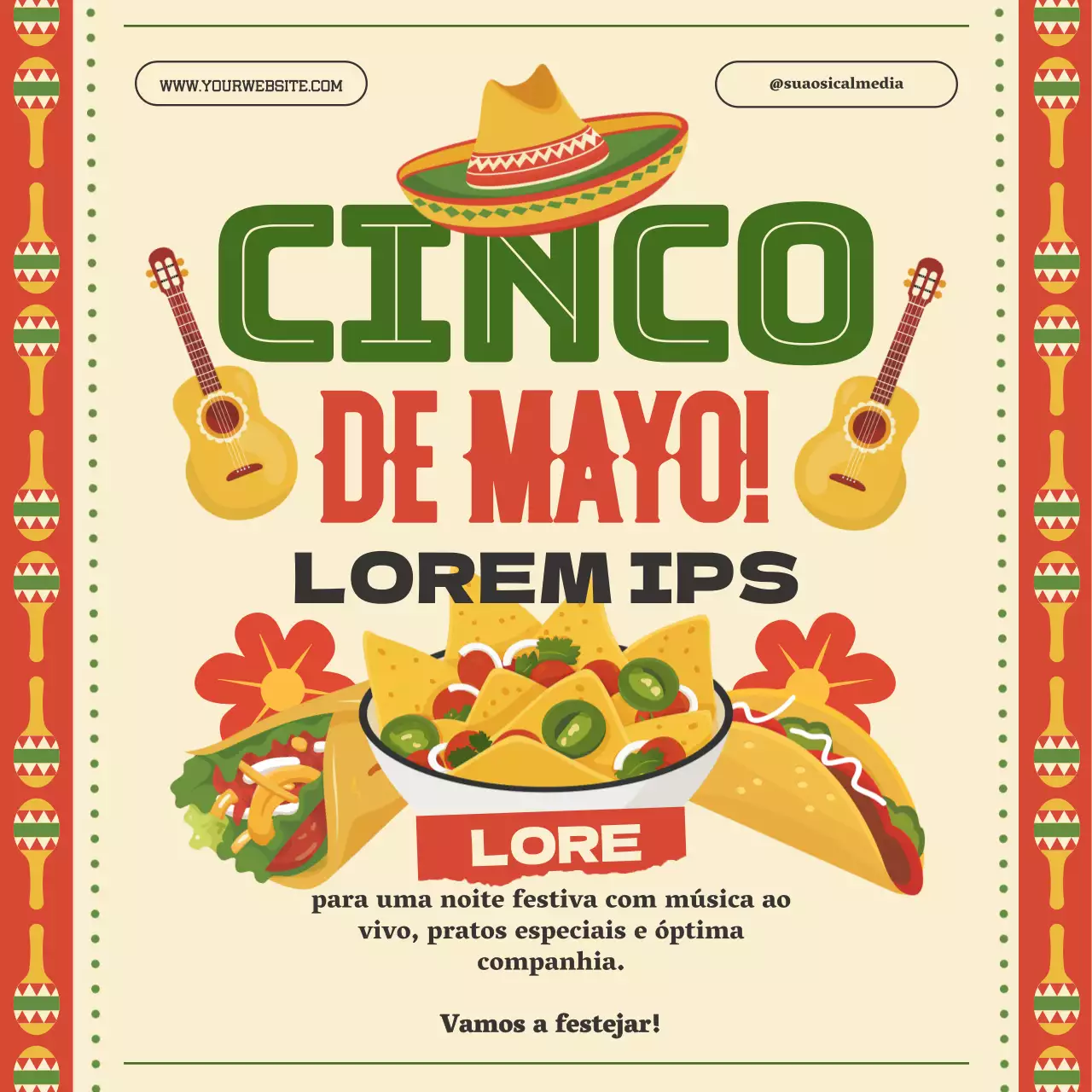 Anúncio da Red Modern Celebrate Cinco de Mayo
