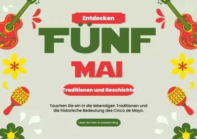 Moderner Cinco De Mayo-Erklärer in Grün und Rot